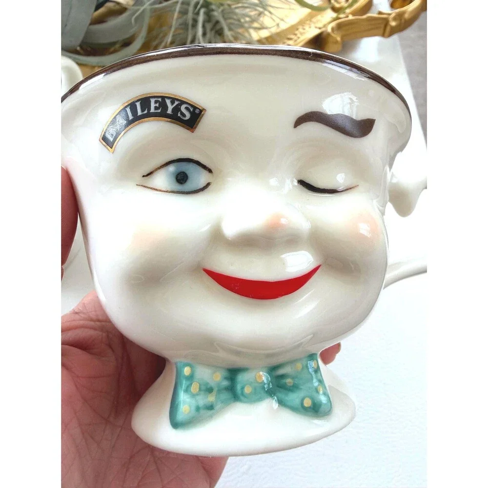 VTG Baileys Irish Cream Winking Face Cups Set of 2 